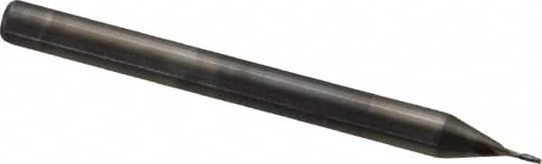 Niagara Cutter - 0.02", 0.06" LOC, 1/8" Shank Diam, 1-1/2" OAL, 2 Flute, Solid Carbide Square End Mill - Single End, Uncoated, Spiral Flute, 30° Helix, Centercutting, Right Hand Cut, Right Hand Flute, Series ME230 - Americas Industrial Supply