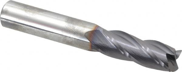 Niagara Cutter - 3/8", 4 Flute, Single End, Solid Carbide, 0.02" Corner Radius End Mill - 2-1/2" OAL, 30° Helix, Right Hand Flute, 1" LOC, Right Hand Cut - Americas Industrial Supply