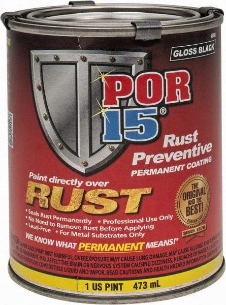 POR-15 - 1 Pint, Black, Rust Preventative Paint - Comes in Can - Americas Industrial Supply