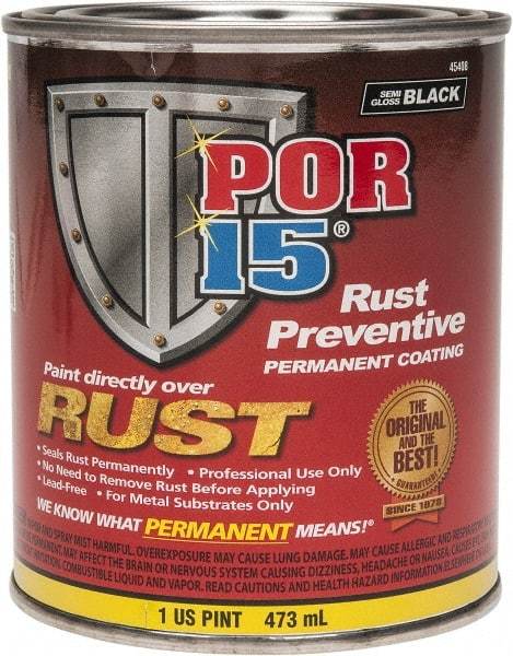 POR-15 - 1 Pint, Semi Gloss Black, Rust Preventative Paint - Comes in Can - Americas Industrial Supply