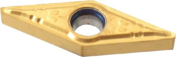 Seco - VBMT21.51 F1 Grade CP500 Carbide Turning Insert - TiAlN/TiN Finish, 35° Diamond, 1/4" Inscr Circle, 3/32" Thick, 1/64" Corner Radius - Americas Industrial Supply