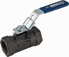 NIBCO - 3/4" Pipe, Reduced Port, Carbon Steel Fire Safe Ball Valve - 1 Piece, Inline - One Way Flow, FNPT x FNPT Ends, Locking Lever Handle, 2,000 WOG - Americas Industrial Supply