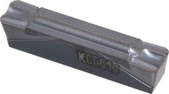 Kennametal - 400G GMP Grade KC5010, 4mm Cutting Width Carbide Grooving Insert - 3.5mm Max Depth of Cut, Neutral, 0.8mm Corner Radius, TiAlN Finish - Americas Industrial Supply