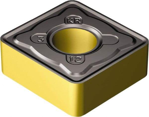 Sandvik Coromant - SNMG433 KR Grade 3210 Carbide Turning Insert - TiCN/Al2O3/TiN Finish, 90° Square, 1/2" Inscr Circle, 3/16" Thick, 3/64" Corner Radius - Americas Industrial Supply