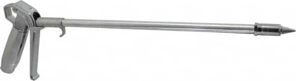 Coilhose Pneumatics - 150 Max psi High Flow Conical Nozzle Pistol Grip Blow Gun - 1/4 NPT, 12" Tube Length, Chrome Plated Aluminum & Brass, Aluminum Extension - Americas Industrial Supply