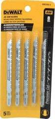 DeWALT - 4" Long, 8 Teeth per Inch, Cobalt Jig Saw Blade - Toothed Edge, 1/4" Wide x 0.06" Thick, T-Shank - Americas Industrial Supply