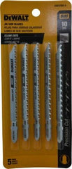 DeWALT - 4" Long, 10 Teeth per Inch, Cobalt Jig Saw Blade - Toothed Edge, 1/4" Wide x 0.06" Thick, T-Shank - Americas Industrial Supply