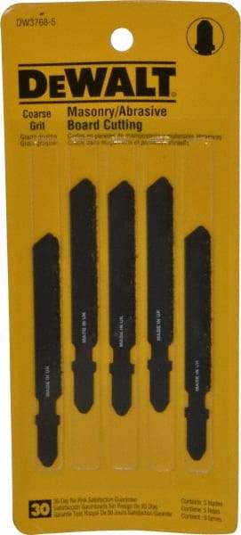 DeWALT - 3" Long, Carbide Grit Jig Saw Blade - Continuous Edge, 0.3" Wide x 0.06" Thick, T-Shank - Americas Industrial Supply