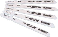 DeWALT - 3" Long, 24 Teeth per Inch, High Carbon Steel Jig Saw Blade - Toothed Edge, 0.3" Wide x 0.035" Thick, T-Shank - Americas Industrial Supply