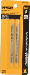 DeWALT - 4" Long, 6 Teeth per Inch, High Carbon Steel Jig Saw Blade - Toothed Edge, 1/4" Wide x 0.06" Thick, U-Shank - Americas Industrial Supply