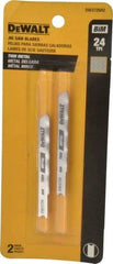 DeWALT - 3" Long, 24 Teeth per Inch, High Carbon Steel Jig Saw Blade - Toothed Edge, 0.3" Wide x 0.0313" Thick, U-Shank - Americas Industrial Supply