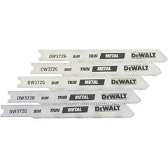 DeWALT - 3" Long, 24 Teeth per Inch, High Carbon Steel Jig Saw Blade - Toothed Edge, 0.3" Wide x 0.0313" Thick, U-Shank - Americas Industrial Supply