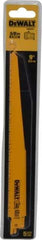DeWALT - 9" Long, Bi-Metal Reciprocating Saw Blade - Tapered Profile, 5 to 8 TPI, Toothed Edge, Universal Shank - Americas Industrial Supply