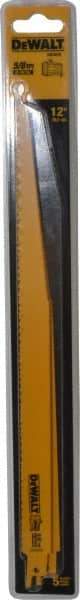DeWALT - 12" Long, Bi-Metal Reciprocating Saw Blade - Tapered Profile, 5 to 8 TPI, Toothed Edge, Universal Shank - Americas Industrial Supply