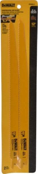 DeWALT - 12" Long, Bi-Metal Reciprocating Saw Blade - Tapered Profile, 6 TPI, Toothed Edge, Universal Shank - Americas Industrial Supply