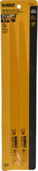 DeWALT - 12" Long, Bi-Metal Reciprocating Saw Blade - Tapered Profile, 6 TPI, Toothed Edge, Universal Shank - Americas Industrial Supply