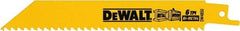 DeWALT - 6" Long, Bi-Metal Reciprocating Saw Blade - Straight Profile, 6 TPI, Toothed Edge, Universal Shank - Americas Industrial Supply