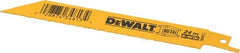 DeWALT - 6" Long x 3/4" Thick, Bi-Metal Reciprocating Saw Blade - Straight Profile, 24 TPI, Toothed Edge, Universal Shank - Americas Industrial Supply