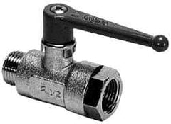 Legris - 3/8" Pipe, Brass Standard Ball Valve - 1 Piece, Inline - One Way Flow, MBSPP x FBSPP Ends, Lever Handle, 580 WOG - Americas Industrial Supply