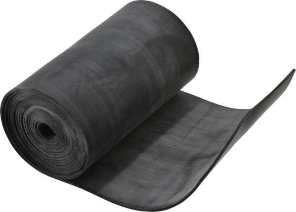 Made in USA - 1/16" Thick x 4" Wide x 60" Long, Plain Backed Buna-N Rubber Strip - Stock Length, 60 Shore A Durometer, 2,500 psi Tensile Strength, -20 to 170°F, Black - Americas Industrial Supply
