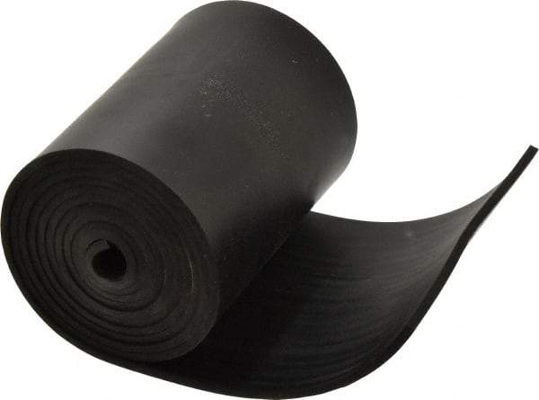 Made in USA - 1/8" Thick x 4" Wide x 60" Long, Plain Backed Buna-N Rubber Strip - Stock Length, 60 Shore A Durometer, 2,500 psi Tensile Strength, -20 to 170°F, Black - Americas Industrial Supply