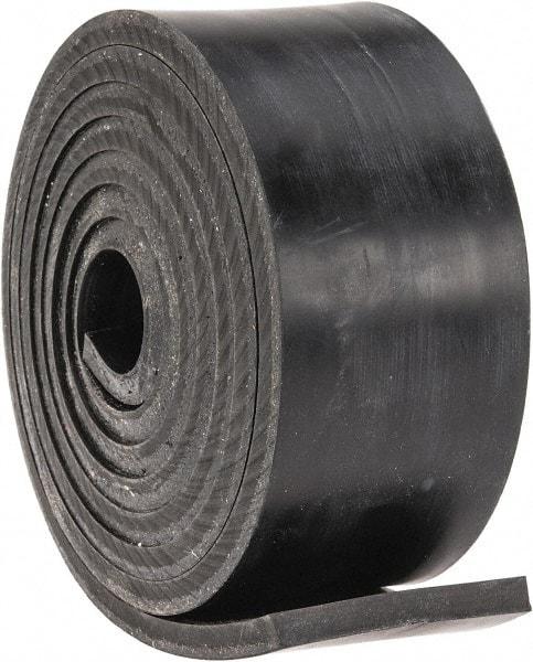 Made in USA - 1/4" Thick x 2" Wide x 60" Long, Plain Backed Buna-N Rubber Strip - Stock Length, 60 Shore A Durometer, 2,500 psi Tensile Strength, -20 to 170°F, Black - Americas Industrial Supply