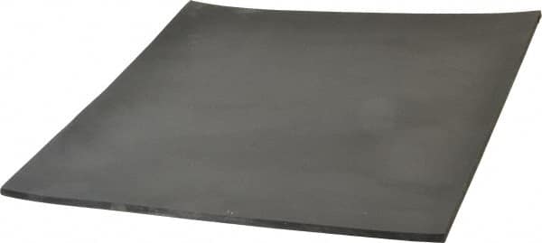 Made in USA - 12" Long, 12" Wide, 1/4" Thick, Buna-N Rubber Foam Sheet - 50 to 60 Durometer, Black, -20 to 180°F, 2,500 psi Tensile Strength, Plain Backing, Stock Length - Americas Industrial Supply