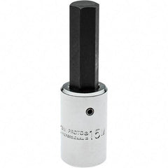 Proto - 1/2" Drive, 15mm Hex Bit Socket - 3-5/8" OAL, 1" Bit Length - Americas Industrial Supply