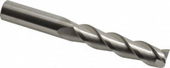 SGS - 3/4", 3-1/4" LOC, 3/4" Shank Diam, 6" OAL, 3 Flute, Solid Carbide Square End Mill - Single End, Uncoated, Spiral Flute, 38° Helix, Right Hand Cut, Right Hand Flute, Series 43 - Americas Industrial Supply