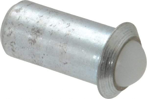 Gibraltar - 0.0786" Body Length x 3/8" Body Diam, 2.5 Lb Init to 7 Lb Final End Force, Steel Press Fit Ball Plunger - 5/16" Ball Diam, 0.11" Max Ball Reach, 0.078" Flange Thickness - Americas Industrial Supply