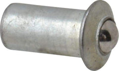 Gibraltar - 1/4" Body Length x 1/8" Body Diam, 0.4 Lb Init to 1.3 Lb Final End Force, Steel Press Fit Ball Plunger - 3/32" Ball Diam, 0.035" Max Ball Reach, 0.032" Flange Thickness - Americas Industrial Supply