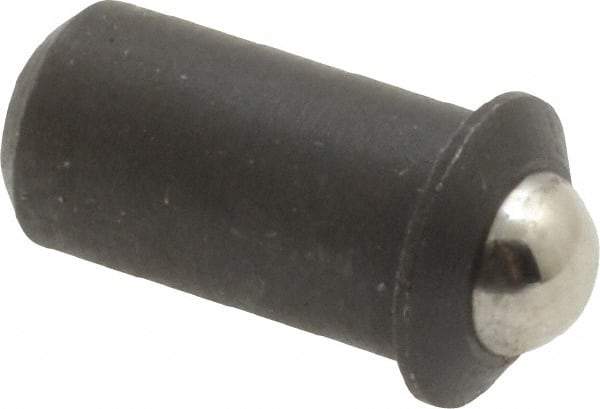 Gibraltar - 0.0471" Body Length x 1/4" Body Diam, 3 Lb Init to 7 Lb Final End Force, Steel Press Fit Ball Plunger - 3/16" Ball Diam, 0.07" Max Ball Reach, 0.045" Flange Thickness - Americas Industrial Supply