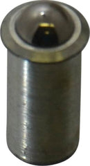 Gibraltar - 0.0643" Body Length x 5/16" Body Diam, 2 Lb Init to 5 Lb Final End Force, Steel Press Fit Ball Plunger - 1/4" Ball Diam, 0.09" Max Ball Reach, 0.045" Flange Thickness - Americas Industrial Supply