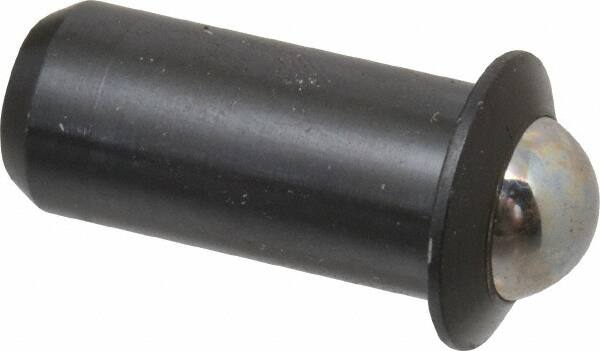 Gibraltar - 1.1" Body Length x 1/2" Body Diam, 4 Lb Init to 9 Lb Final End Force, Steel Press Fit Ball Plunger - 7/16" Ball Diam, 0.161" Max Ball Reach, 0.11" Flange Thickness - Americas Industrial Supply