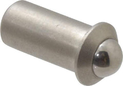 Gibraltar - 0.394" Body Length x 3/16" Body Diam, 1 Lb Init to 2.5 Lb Final End Force, Stainless Steel Press Fit Ball Plunger - 5/32" Ball Diam, 0.058" Max Ball Reach, 0.04" Flange Thickness - Americas Industrial Supply