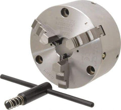 Buck Chuck Company - 3 Jaws, 5" Diam, Self Centering Manual Lathe Chuck - Front Mount, Adjustable, 5,500 Max RPM, 1.28" Through Hole Diam, Forged Steel - Americas Industrial Supply