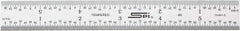 SPI - 6" Long, 1/64, 1/32, 1/16, 1/8" Graduation, Rigid Steel Rule - 4R Graduation Style, 3/4" Wide, Silver, Satin Chrome Finish - Americas Industrial Supply