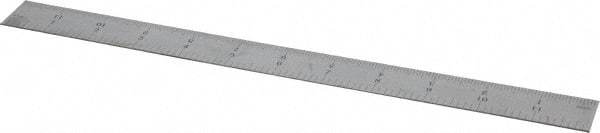 SPI - 12" Long, 1/64, 1/32, 1/16, 1/8" Graduation, Rigid Steel Rule - 4R Graduation Style, 1" Wide, Silver, Satin Chrome Finish - Americas Industrial Supply