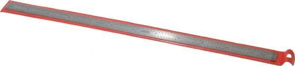 SPI - 12" Long, 1/64, 1/32" and 0.5, 1mm Graduation, Flexible Stainless Steel Rule - English/Metric Graduation Style, 1/2" Wide, Silver, Polished Finish - Americas Industrial Supply