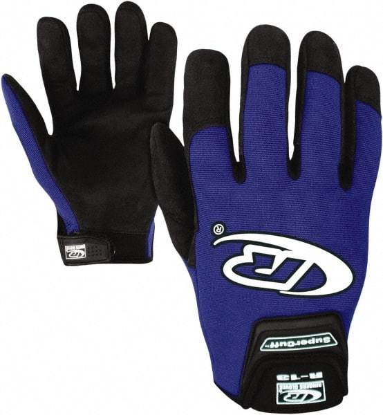 Ringers Gloves - Size S (8) Synthetic Leather General Protection Work Gloves - For Mechanic's & Lifting, Uncoated, Hook & Loop Cuff, Full Fingered, Blue, Paired - Americas Industrial Supply