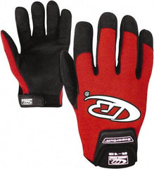 Ringers Gloves - Size S (8) Synthetic Leather General Protection Work Gloves - For Mechanic's & Lifting, Uncoated, Hook & Loop Cuff, Full Fingered, Red, Paired - Americas Industrial Supply