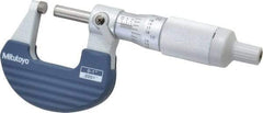 Mitutoyo - 0 to 1" Range, 0.0001" Graduation, Mechanical Outside Micrometer - Ratchet Stop Thimble, Accurate to 0.0001" - Americas Industrial Supply