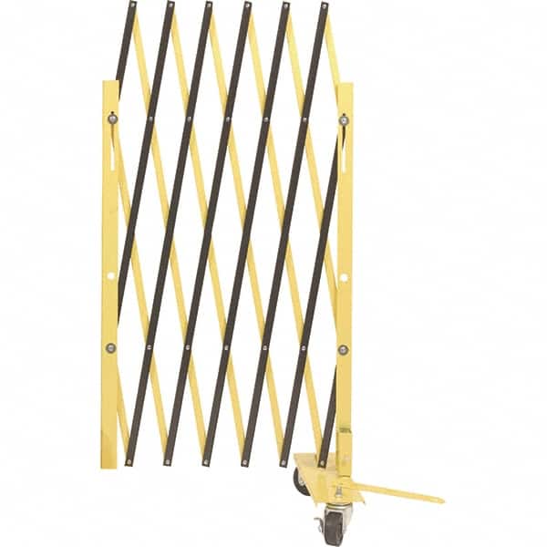 Illinois Engineered Products - 40" High Portable Barrier Gates - Galvanized Steel, Yellow/Black - Americas Industrial Supply