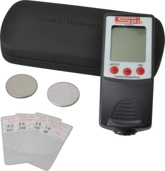 SPI - 0 to 40 mil Digital Coating Thickness Gage - For Use with Ferrous/Nonferrous Bases - Americas Industrial Supply