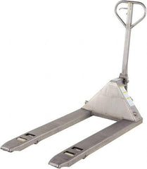 Vestil - 5,500 Lb Capacity, 7-3/4" Lift Stainless Steel Pallet Truck - 2-7/8" Min Lift Height, 48" Fork Length x 27" Fork Width, 27" Overall Width - Americas Industrial Supply