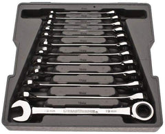 GearWrench - 12 Piece, 8mm to 19mm, Combination Wrench Set - Metric Measurement Standard, Chrome Finish, Comes in Tray - Americas Industrial Supply