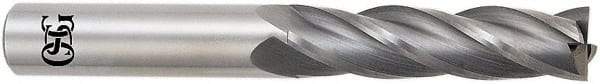 OSG - 25mm, 57mm LOC, 25mm Shank Diam, 127mm OAL, 4 Flute, Solid Carbide Square End Mill - Single End, Uncoated, Spiral Flute, 30° Helix, Centercutting, Right Hand Cut, Right Hand Flute, Series 464 - Americas Industrial Supply