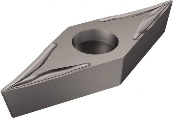 Sandvik Coromant - VBGT332 UM Grade H13A Carbide Turning Insert - Uncoated, 35° Diamond, 3/8" Inscr Circle, 3/16" Thick, 1/32" Corner Radius - Americas Industrial Supply