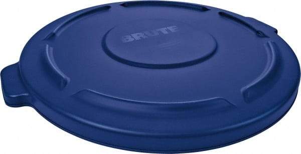 Rubbermaid - Round Lid for Use with 44 Gal Round Trash Cans - Blue, Plastic, For 2643 Brute Trash Cans - Americas Industrial Supply