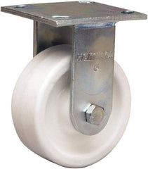 Hamilton - 5" Diam x 2" Wide x 7" OAH Top Plate Mount Rigid Caster - Polyolefin, Delrin Bearing, 4 x 4-1/2" Plate - Americas Industrial Supply